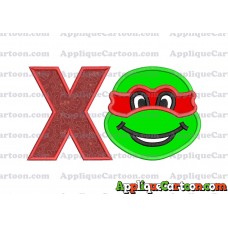 Turtle Ninja Applique Embroidery Design With Alphabet X