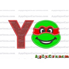 Turtle Ninja Applique Embroidery Design With Alphabet Y