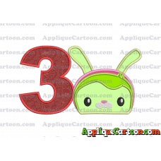 Tweak Bunny Octonauts Applique Embroidery Design Birthday Number 3