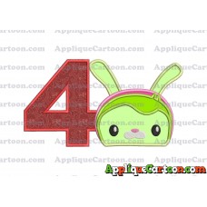 Tweak Bunny Octonauts Applique Embroidery Design Birthday Number 4