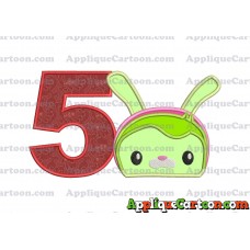 Tweak Bunny Octonauts Applique Embroidery Design Birthday Number 5