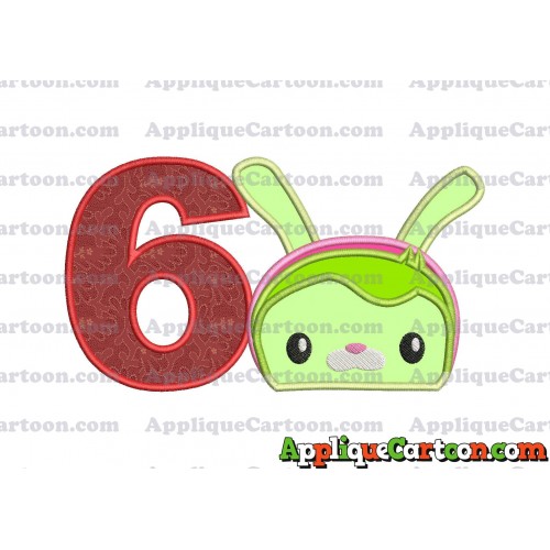 Tweak Bunny Octonauts Applique Embroidery Design Birthday Number 6