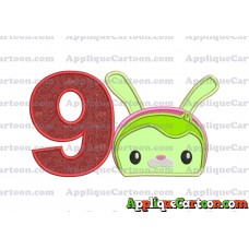Tweak Bunny Octonauts Applique Embroidery Design Birthday Number 9