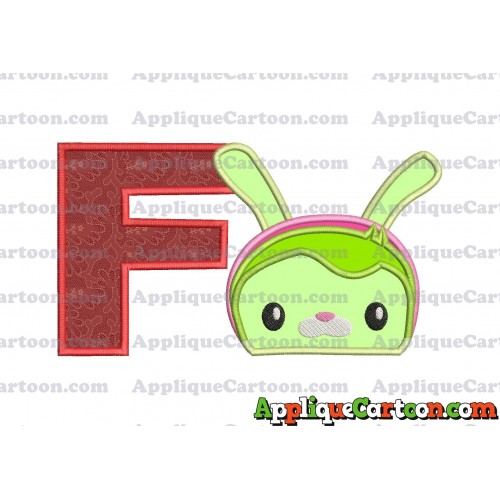 Tweak Bunny Octonauts Applique Embroidery Design With Alphabet F
