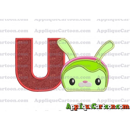 Tweak Bunny Octonauts Applique Embroidery Design With Alphabet U