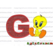 Tweety Applique Embroidery Design With Alphabet G