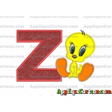 Tweety Applique Embroidery Design With Alphabet Z