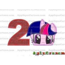 Twilight Sparkle Purple My Little Pony Applique Embroidery Design Birthday Number 2