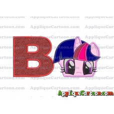 Twilight Sparkle Purple My Little Pony Applique Embroidery Design With Alphabet B