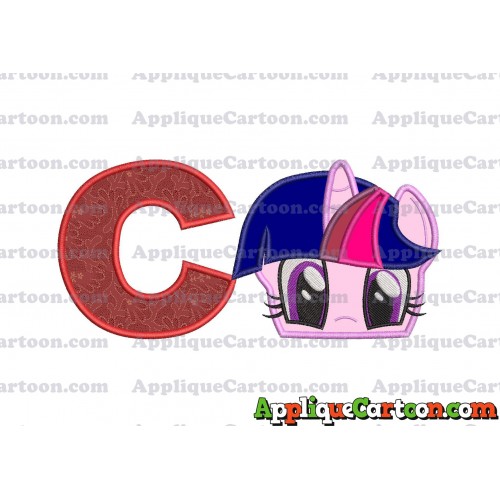 Twilight Sparkle Purple My Little Pony Applique Embroidery Design With Alphabet C