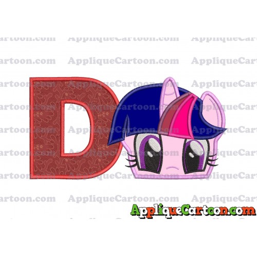 Twilight Sparkle Purple My Little Pony Applique Embroidery Design With Alphabet D