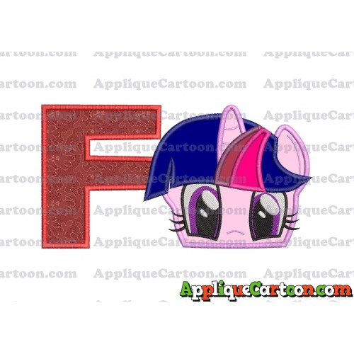Twilight Sparkle Purple My Little Pony Applique Embroidery Design With Alphabet F