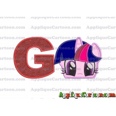 Twilight Sparkle Purple My Little Pony Applique Embroidery Design With Alphabet G