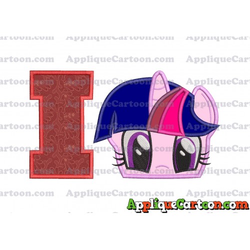 Twilight Sparkle Purple My Little Pony Applique Embroidery Design With Alphabet I