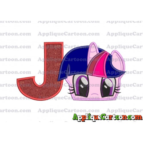 Twilight Sparkle Purple My Little Pony Applique Embroidery Design With Alphabet J