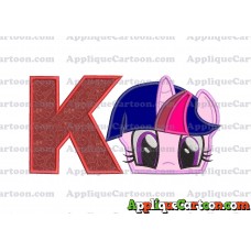 Twilight Sparkle Purple My Little Pony Applique Embroidery Design With Alphabet K