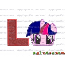 Twilight Sparkle Purple My Little Pony Applique Embroidery Design With Alphabet L