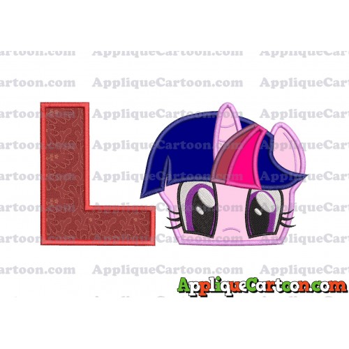 Twilight Sparkle Purple My Little Pony Applique Embroidery Design With Alphabet L