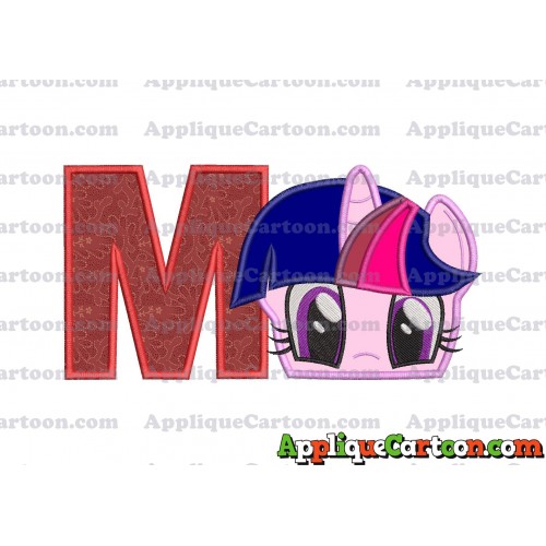 Twilight Sparkle Purple My Little Pony Applique Embroidery Design With Alphabet M