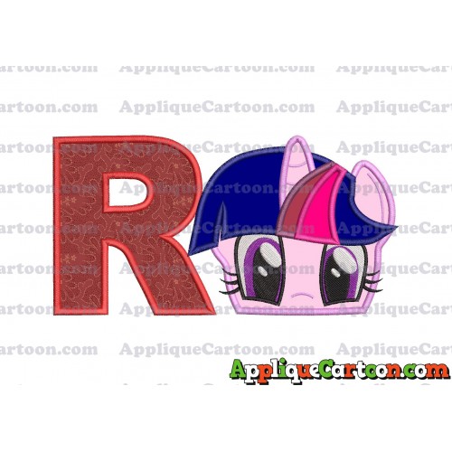Twilight Sparkle Purple My Little Pony Applique Embroidery Design With Alphabet R