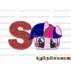 Twilight Sparkle Purple My Little Pony Applique Embroidery Design With Alphabet S