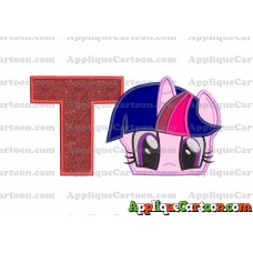 Twilight Sparkle Purple My Little Pony Applique Embroidery Design With Alphabet T
