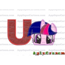 Twilight Sparkle Purple My Little Pony Applique Embroidery Design With Alphabet U
