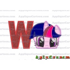 Twilight Sparkle Purple My Little Pony Applique Embroidery Design With Alphabet W