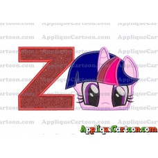 Twilight Sparkle Purple My Little Pony Applique Embroidery Design With Alphabet Z