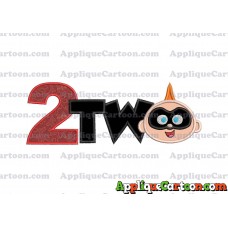 Two Jack Jack Parr The Incredibles Applique Embroidery Design Birthday Number 2