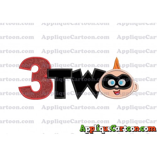 Two Jack Jack Parr The Incredibles Applique Embroidery Design Birthday Number 3
