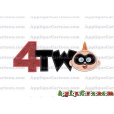 Two Jack Jack Parr The Incredibles Applique Embroidery Design Birthday Number 4