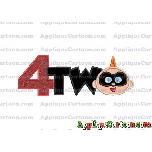Two Jack Jack Parr The Incredibles Applique Embroidery Design Birthday Number 4