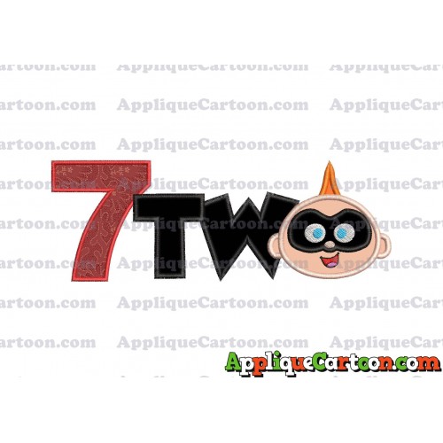 Two Jack Jack Parr The Incredibles Applique Embroidery Design Birthday Number 7