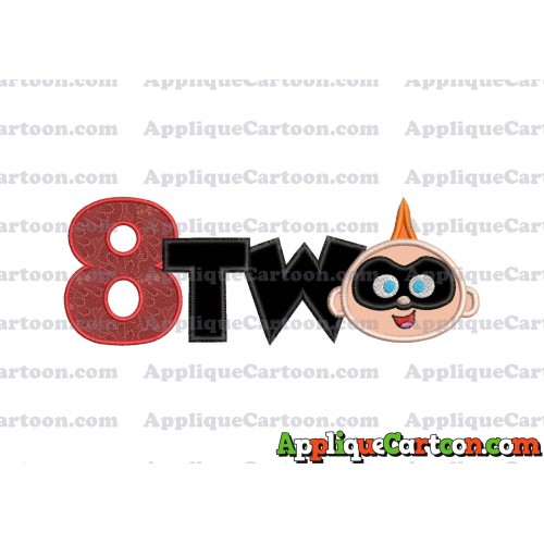 Two Jack Jack Parr The Incredibles Applique Embroidery Design Birthday Number 8