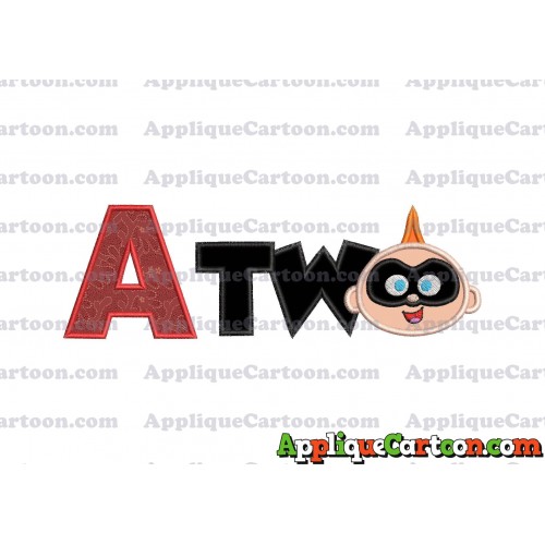 Two Jack Jack Parr The Incredibles Applique Embroidery Design With Alphabet A