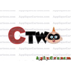 Two Jack Jack Parr The Incredibles Applique Embroidery Design With Alphabet C
