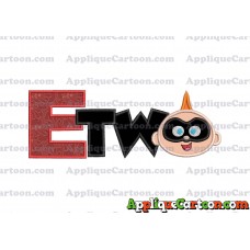 Two Jack Jack Parr The Incredibles Applique Embroidery Design With Alphabet E