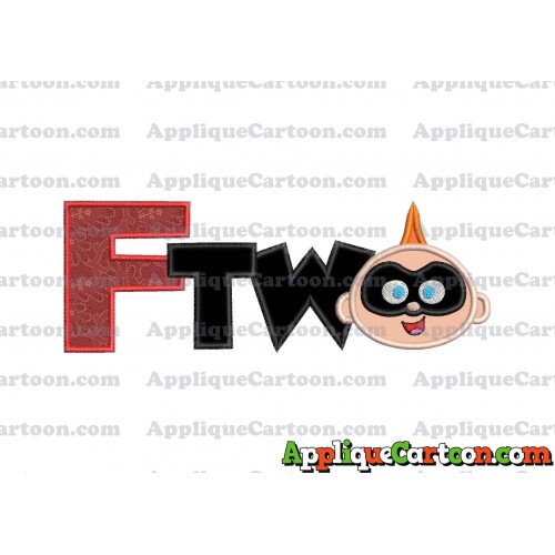 Two Jack Jack Parr The Incredibles Applique Embroidery Design With Alphabet F