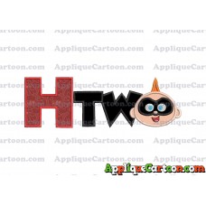 Two Jack Jack Parr The Incredibles Applique Embroidery Design With Alphabet H
