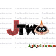 Two Jack Jack Parr The Incredibles Applique Embroidery Design With Alphabet J