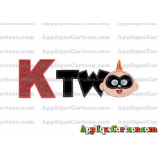 Two Jack Jack Parr The Incredibles Applique Embroidery Design With Alphabet K