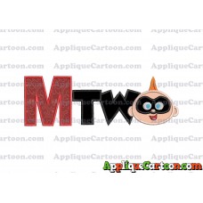 Two Jack Jack Parr The Incredibles Applique Embroidery Design With Alphabet M