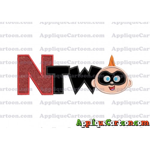 Two Jack Jack Parr The Incredibles Applique Embroidery Design With Alphabet N