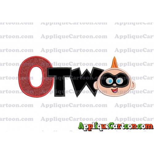 Two Jack Jack Parr The Incredibles Applique Embroidery Design With Alphabet O