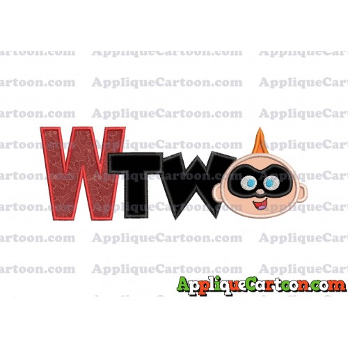 Two Jack Jack Parr The Incredibles Applique Embroidery Design With Alphabet W