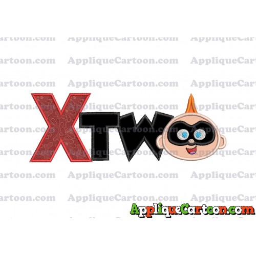 Two Jack Jack Parr The Incredibles Applique Embroidery Design With Alphabet X
