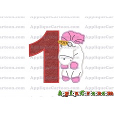 Unicorn Despicable Me Applique Embroidery Design Birthday Number 1