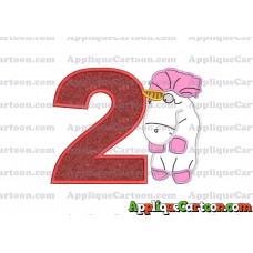 Unicorn Despicable Me Applique Embroidery Design Birthday Number 2