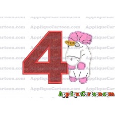 Unicorn Despicable Me Applique Embroidery Design Birthday Number 4